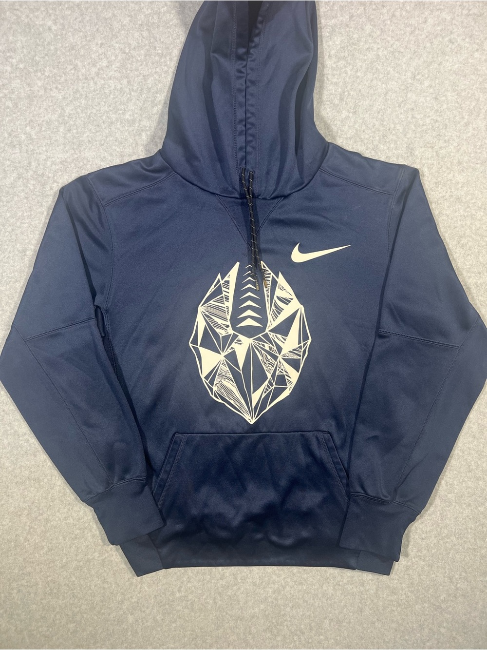 Nike Navy and Yellow Football Pullover Hoodie